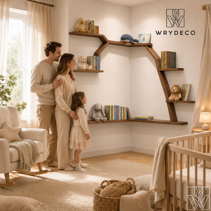 Tall Trunk Corner Tree Bookshelf for Nursery