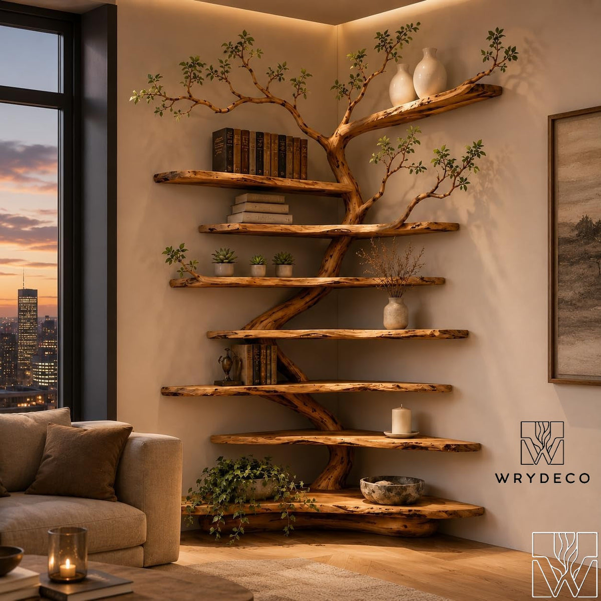 Open Canopy Corner Floating Bookcase