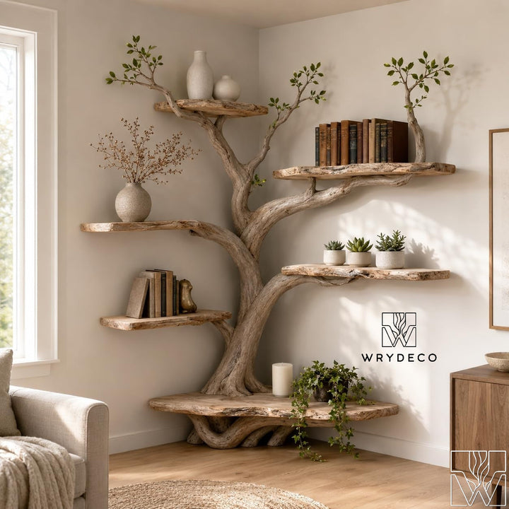 Rising Branch Corner Floating Bookcase