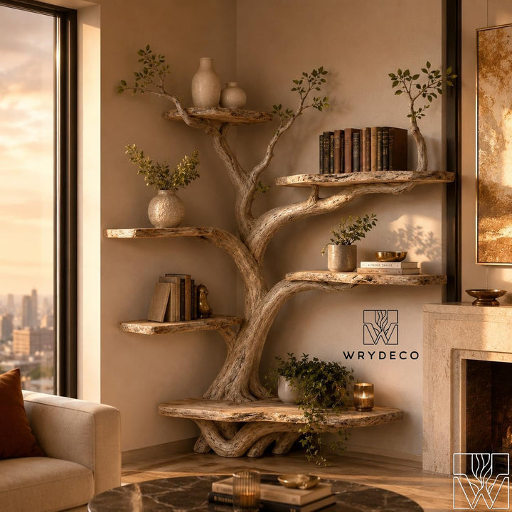 Rising Branch Corner Floating Bookcase