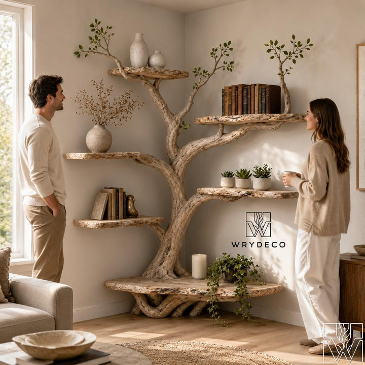Rising Branch Corner Floating Bookcase
