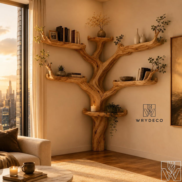 Open Branch Corner Tree Bookcase