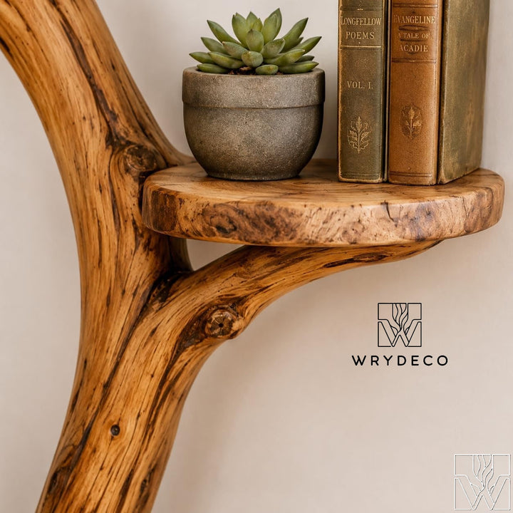 Leaf-Accent Corner Tree Bookcase
