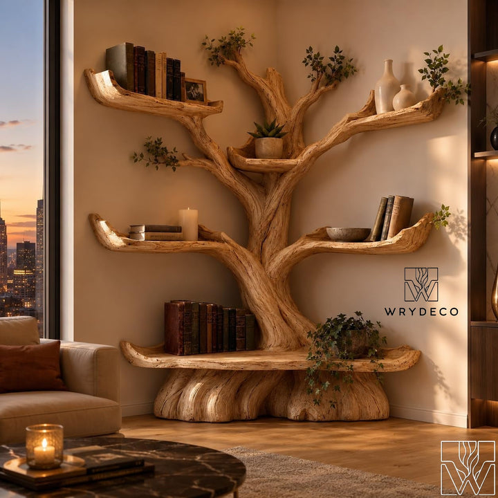 Full-Height Corner Tree Bookcase