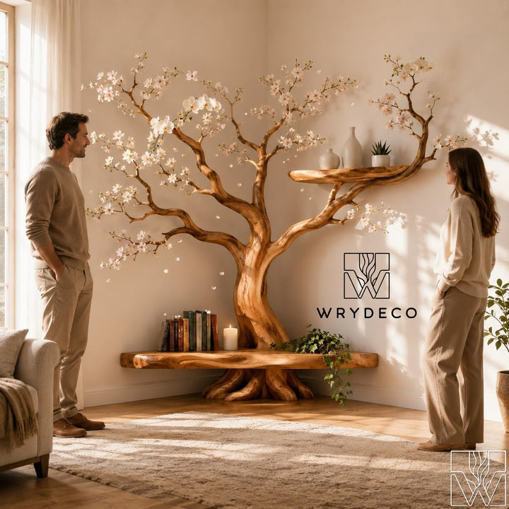 Wide Canopy Corner Tree Bookcase
