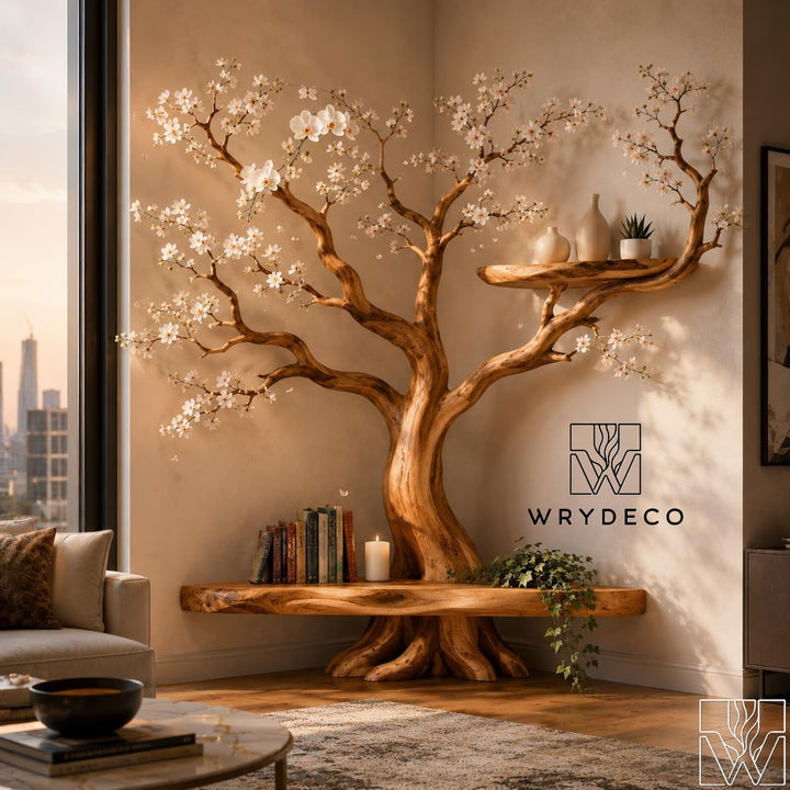 Wide Canopy Corner Tree Bookcase