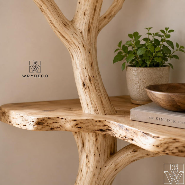 Unique Handcrafted Natural Wood Tree Branch Corner Shelf