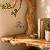 Premium Handcrafted Natural Wood Branch Corner Shelf