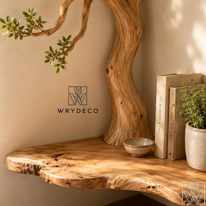 Premium Handcrafted Natural Wood Branch Corner Shelf