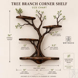 Unique Multi-Layer Natural Wood Tree Branch Bookshelf