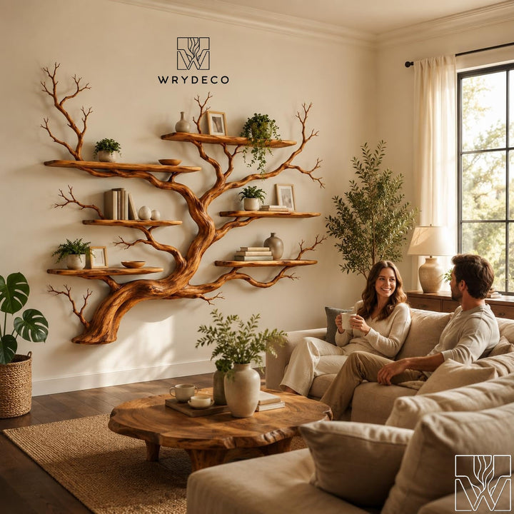 Handcrafted Tree Branch Bookshelf - Canyon Spirit Arbor