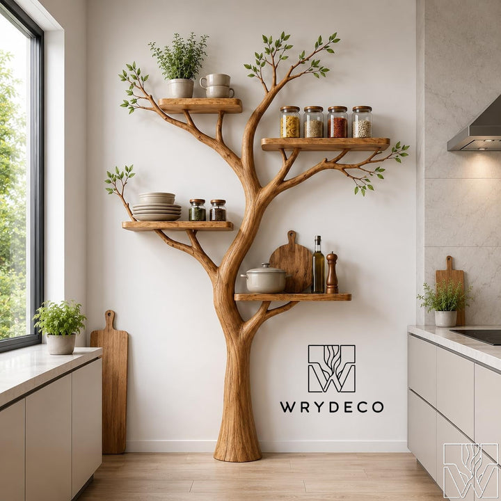 Asymmetrical Tree Branch Wall Shelf