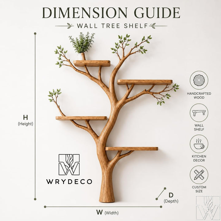Asymmetrical Tree Branch Wall Shelf