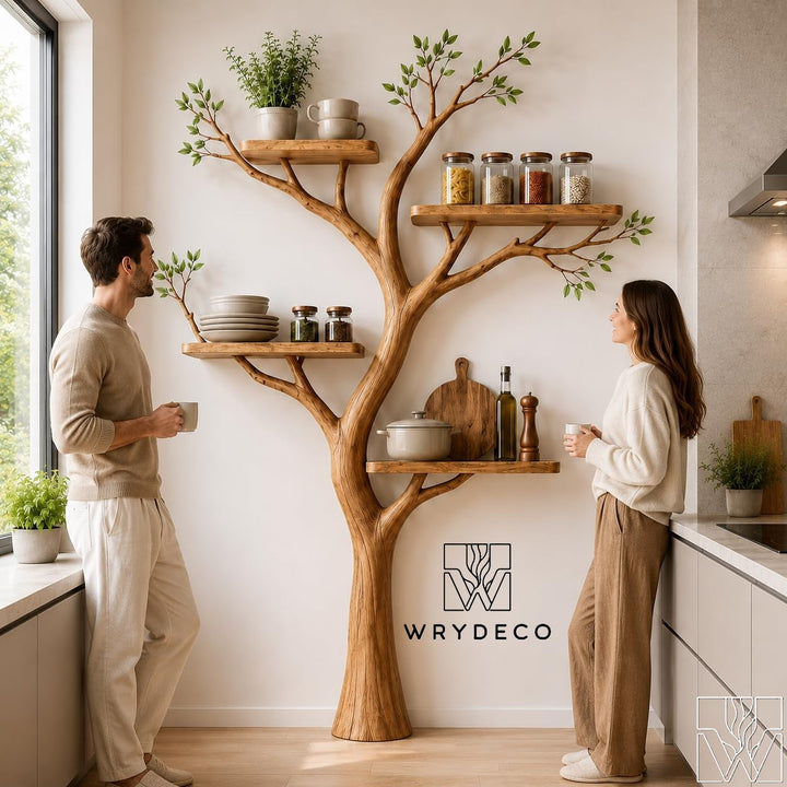 Asymmetrical Tree Branch Wall Shelf