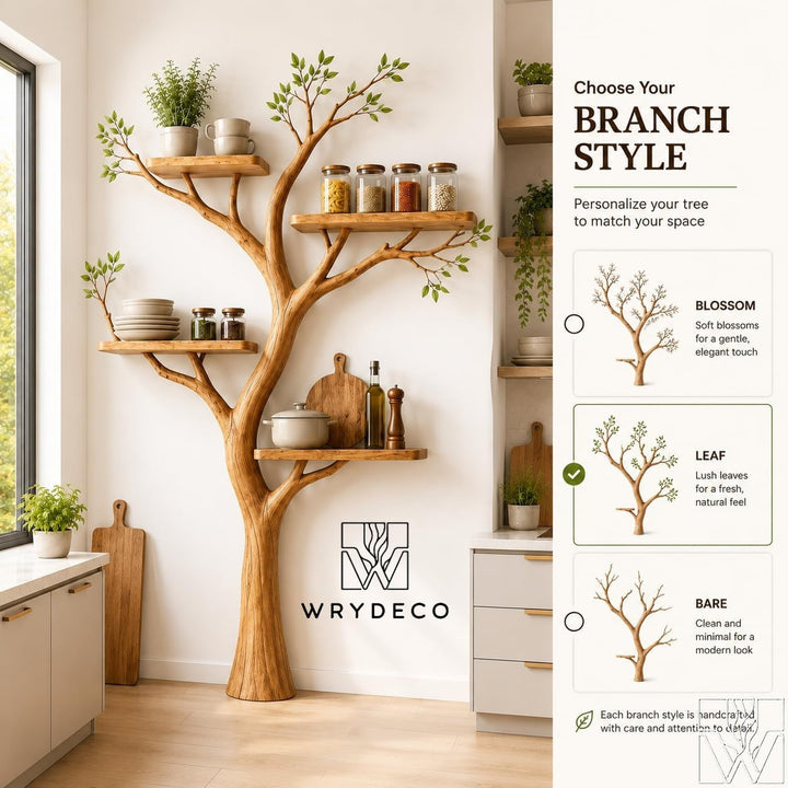 Asymmetrical Tree Branch Wall Shelf