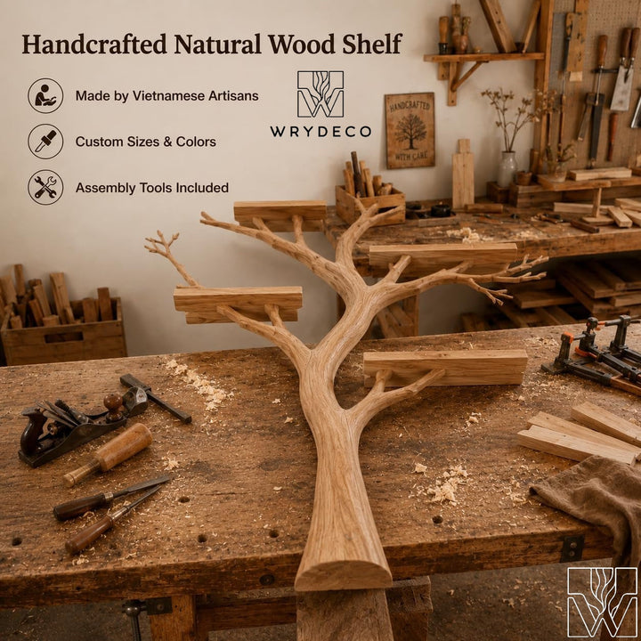 Asymmetrical Tree Branch Wall Shelf