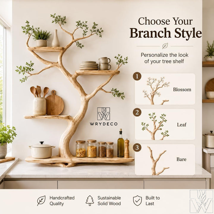 Wide Canopy Tree Branch Wall Shelf