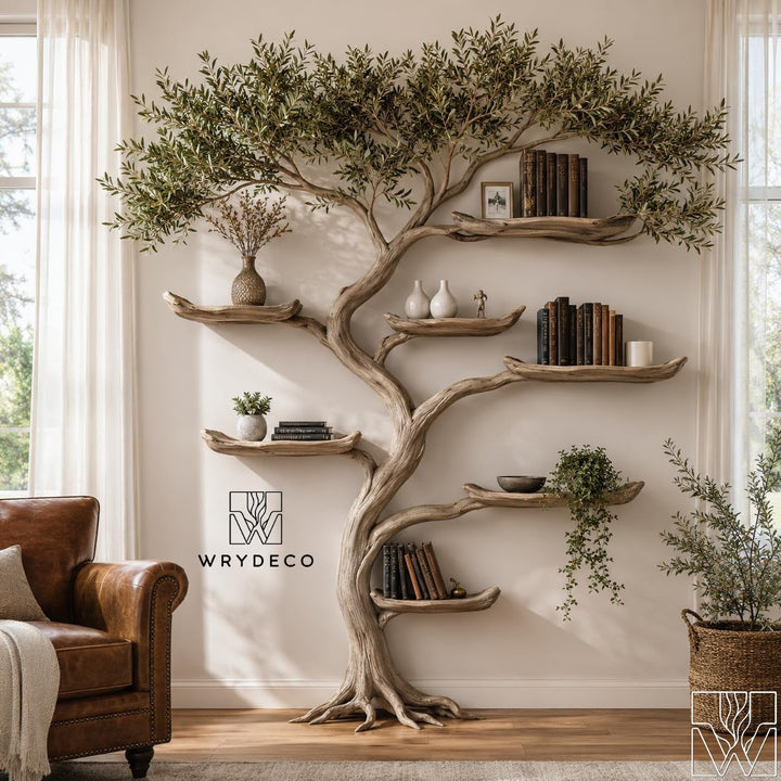 Dense Branch Tree Wall Bookcase