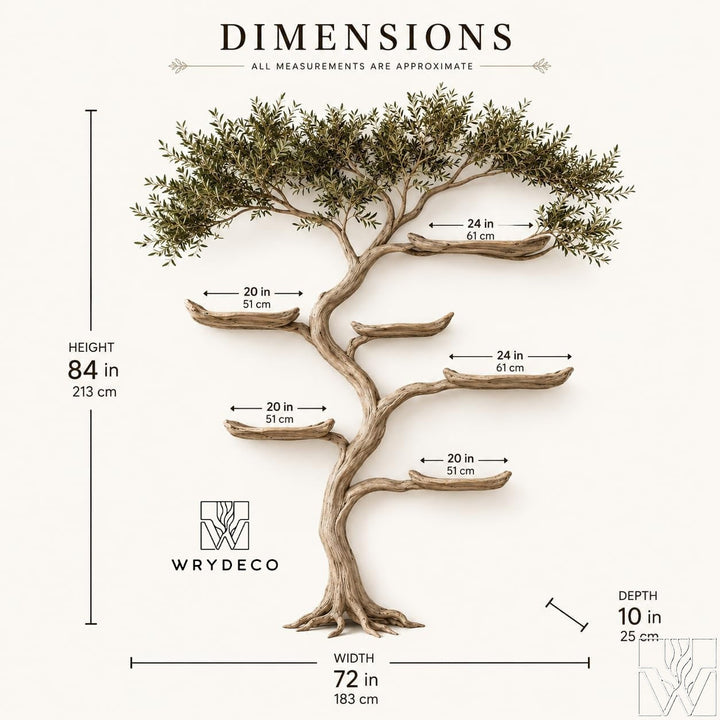 Dense Branch Tree Wall Bookcase