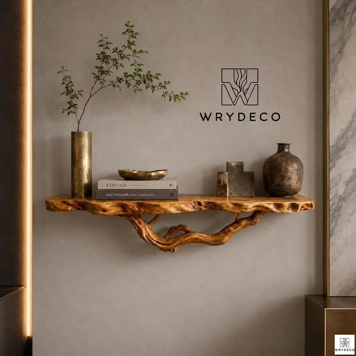 Handmade Solid Wood Tree Branch Bookshelf and Wall Decor