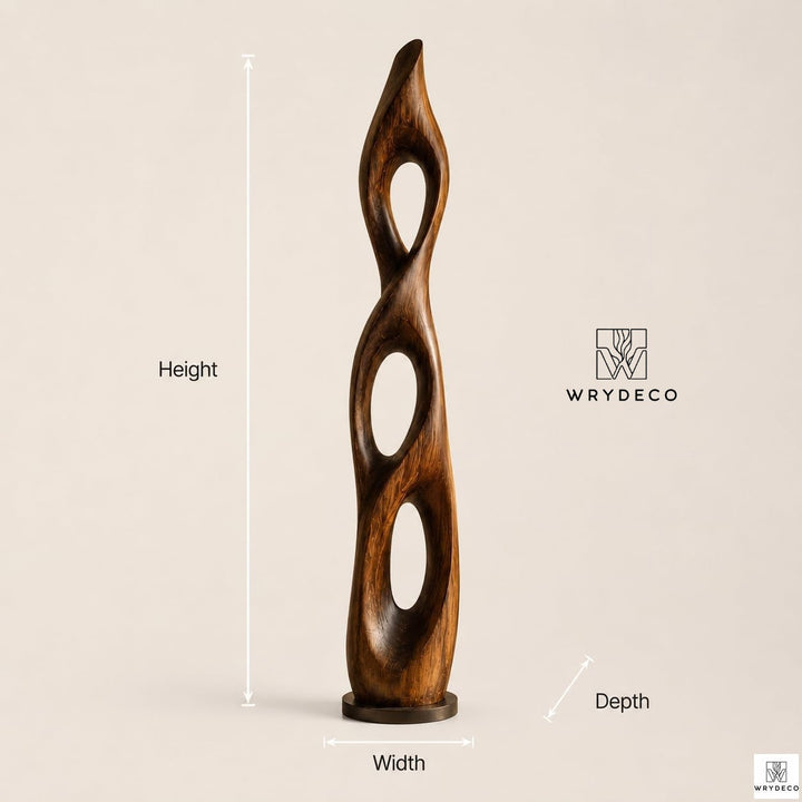 Twisted Open Cutout Wooden Floor Sculpture 1