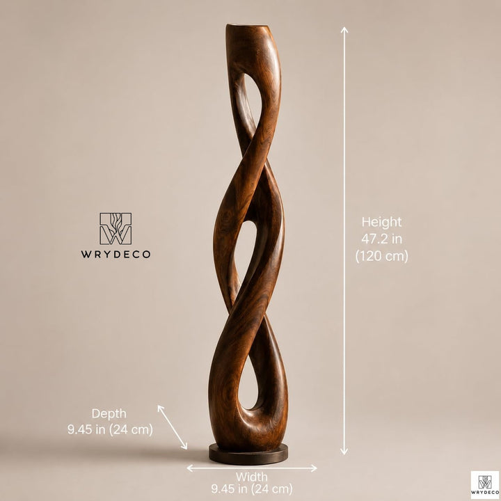 Twisted Open Cutout Wooden Floor Sculpture 2